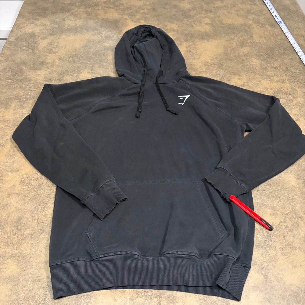 Gymshark Pullover Hoodie Mens Medium Black Raglan Athletic Gym A2A4G
